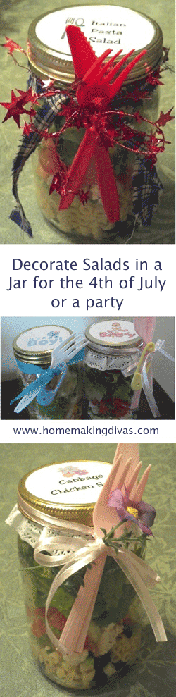 Decorate Salads in a Jar for the 4th of July or a party