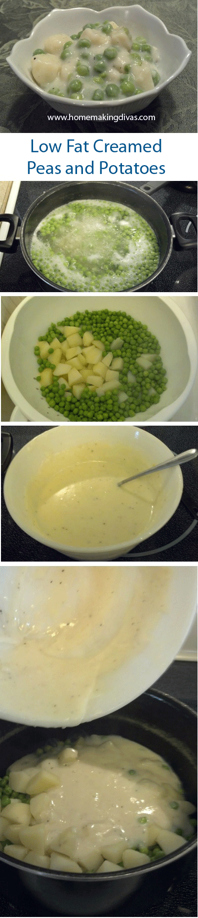Low Fat Creamed Peas and Potatoes