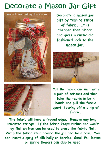 Decorate a Mason Jar with a Fabric Bow