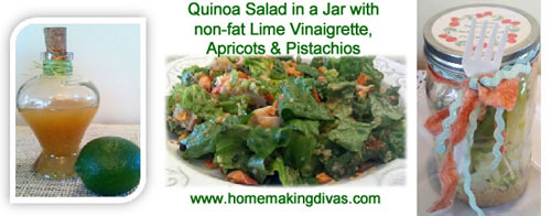 Quinoa Salad in a Jar with Lime Vinaigrette