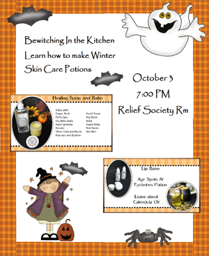 Bewitching in the Kitchen - Winter Skin Care Class Poster