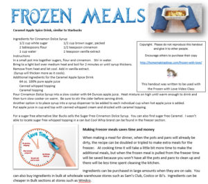 7 page handout about Frozen Meals